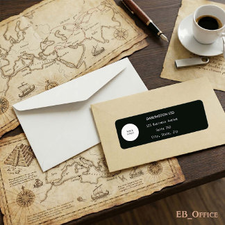 Étiquette Logo Entreprise Personnalisé Minimaliste Blanc sur