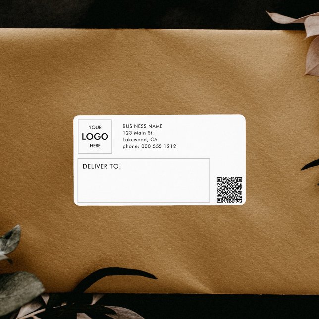 Étiquette Logo Expédition Professionnel QR Code (Créateur téléchargé)