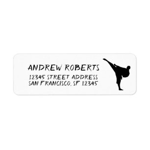 Étiquette Logo karaté des arts martiaux retourner les étique
