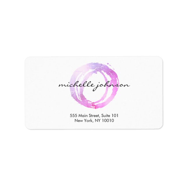 Étiquette Logo Luxe Pink Cercle Designer (Devant)