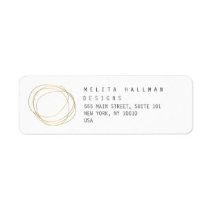 Étiquette Logo minimaliste et moderne Gold Designer Scribble