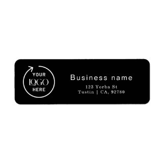 Étiquette Logo personnalisé | Adresse de retour Noir Entrepr