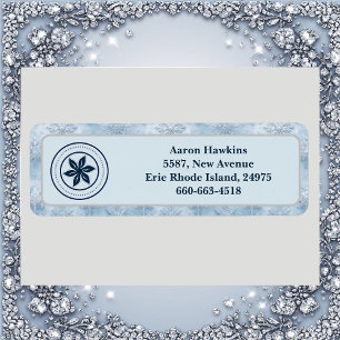 Étiquette Logo personnalisé Bordure de flocon de neige givré