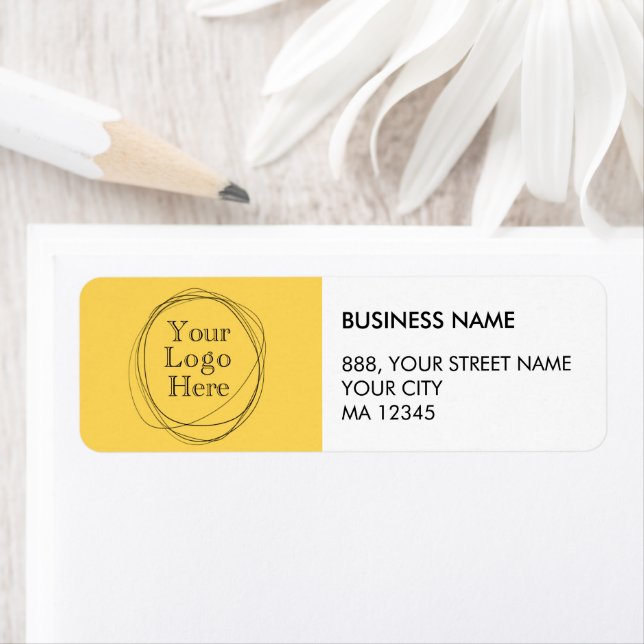 Étiquette Logo Personnalisé Moderne Minimaliste Moutarde Jau (En situation)