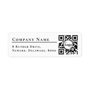 Étiquette Logo professionnel Qr Code blanc Adresse de retour