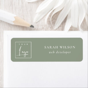 Étiquette Logo promotionnel personnalisé de Saga Vert simple