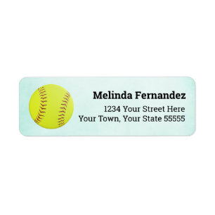Étiquette Logo sportif de softball pour filles
