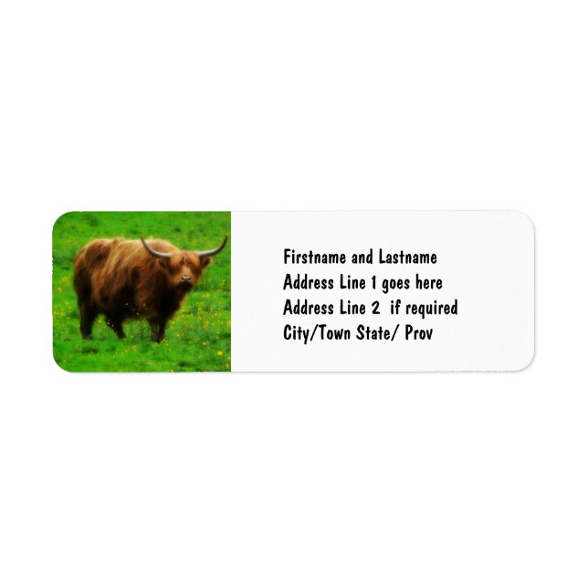 Étiquette Longue Corne à long rayon avec longues cornes (Devant)