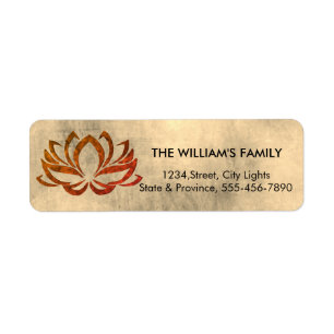 Étiquette Lotus Fleur Yoga Méditation Vintage Holistique