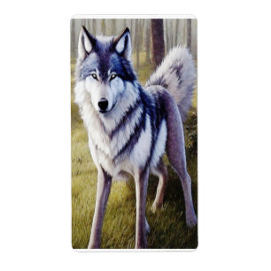 Étiquette Loup coloré debout