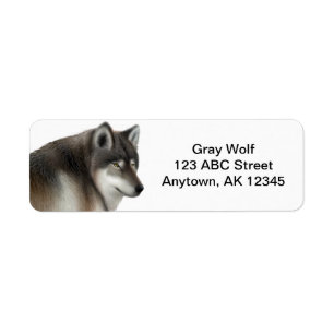 Étiquette Loup gris sauvage personnalisable