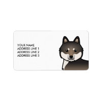 Loup sombre Husky sibérien gris Chien & Texte pers