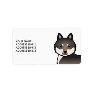 Étiquette Loup sombre Husky sibérien gris Chien & Texte pers