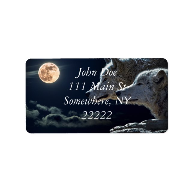 Étiquette Loups blancs dans la Pleine lune (Devant)