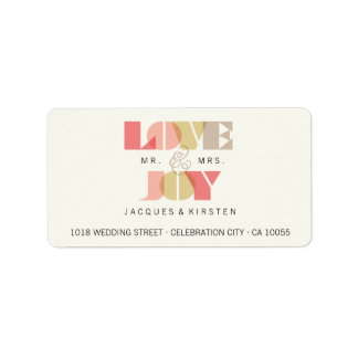 Étiquette Love And Jove Clear Geo Typography Mariage de vaca