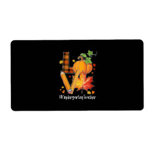 Étiquette LOVE Kindergarten Teacher Fall Leaves Autumn