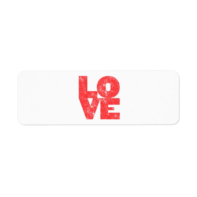 Étiquette Love (style letterpress grand bloc) (Devant)