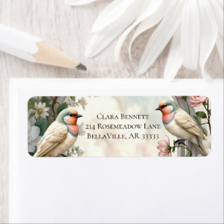 Étiquette LoveBird Floral Return Address Label