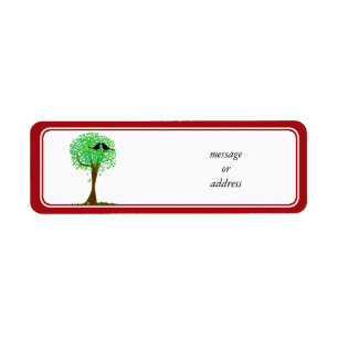 Étiquette Lovebirds in Tree of Hearts - Amour d'été