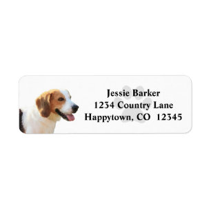 Étiquette Lovely Beagle Dog Return Address Label