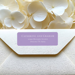Étiquette Lovely Lilac Purple White Mariage Adresse de retou