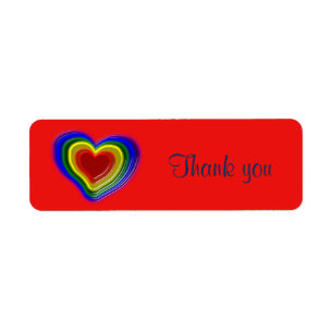 Étiquette lovely rainbow heart