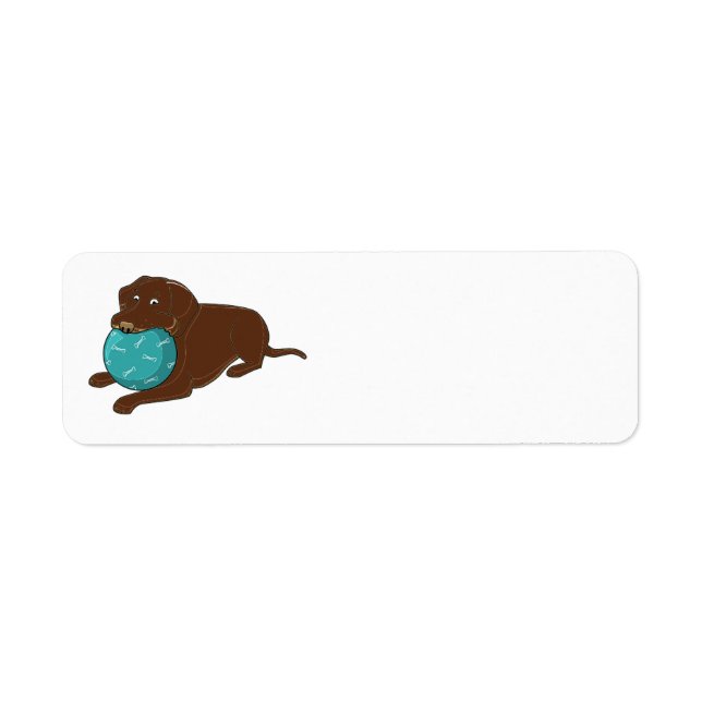 Étiquette LR chocolate lab mâcher boule dessin animé (Devant)
