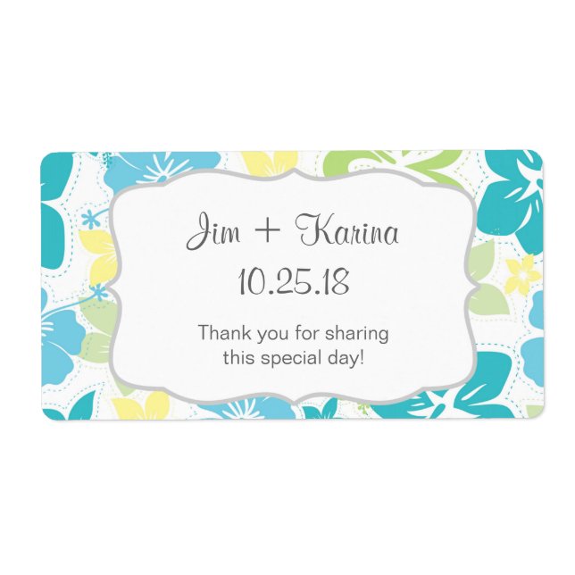 Étiquette Luau Hawaiian Water Bottle faveur - customisez-le! (Devant)