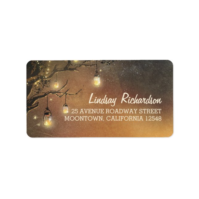 Étiquette lucioles mâle jarres branches mariage (Devant)