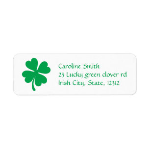 Étiquette Lucky quatre feuilles de Jour de la Saint Patrick