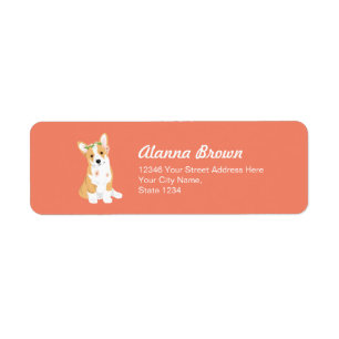 Étiquette LuluBelle Le Joli Corgi avec Couronne Fleur