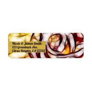 Étiquette Lumière jaune abstraite Rose artistique florale