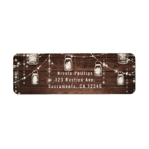 Étiquette Lumières de Chaîne Rustiques Pots de Maçon Lace Gl