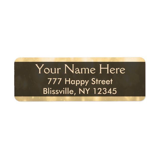 Étiquette Lumières Parties scintillant or (Devant)