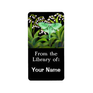 Étiquette Luna Moth dans Lily of the Valley Flowers Plaque d