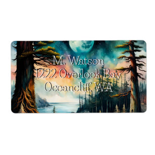 Étiquette Lune au-dessus d'une adresse Ocean Bay