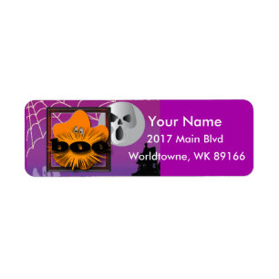Étiquette Lune de Halloween de citrouille