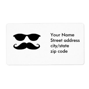 Étiquette Lunettes de soleil et Stache