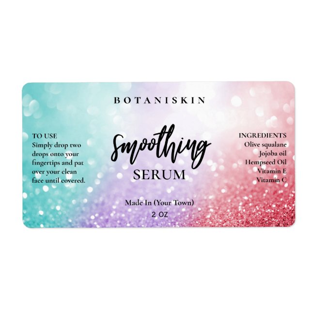 Étiquette Lux Cotton Candy Parties scintillant Face Sérum Ét (Devant)