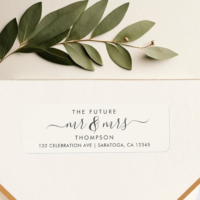 Étiquette Luxury Elegant Future MR and MRS Ivory (Créateur téléchargé)