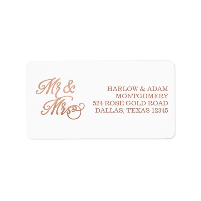 Étiquette M. et Mme Faux Copper (Devant)