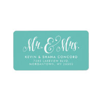 M. et Mme newlysée adresse turquoise de retour