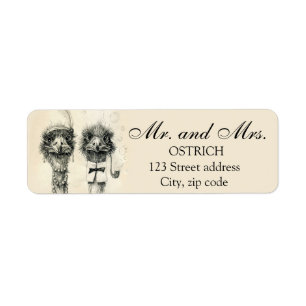 Étiquette M. et Mme Ostrich