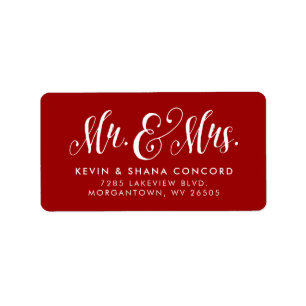 Étiquette M. et Mme. red adresse de retour