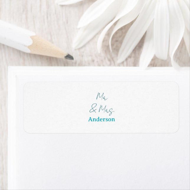 Étiquette M & Mme ajout nom de famille date année cadeau de  (En situation)