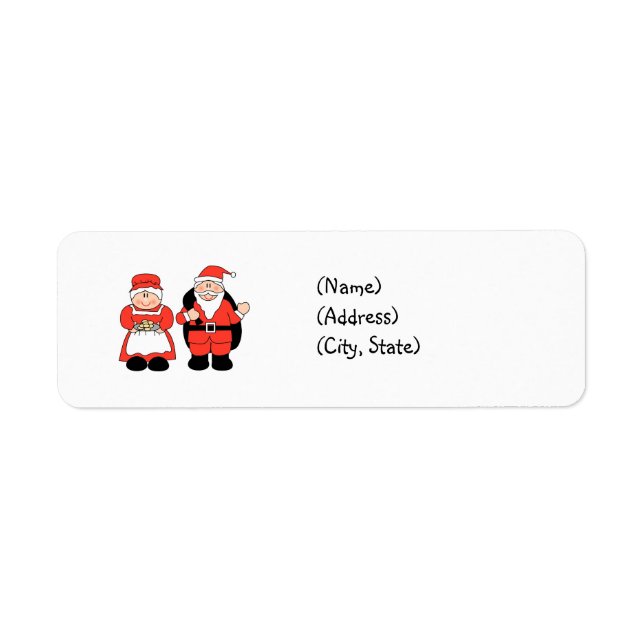Étiquette M. & Mme Claus Adresse de retour personnalisée Éti (Devant)