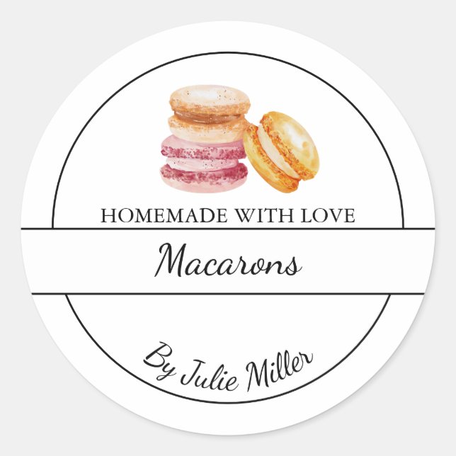 Étiquette Macarons maison simple (Devant)