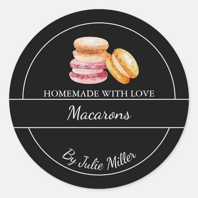 Étiquette Macarons maison simple (Devant)