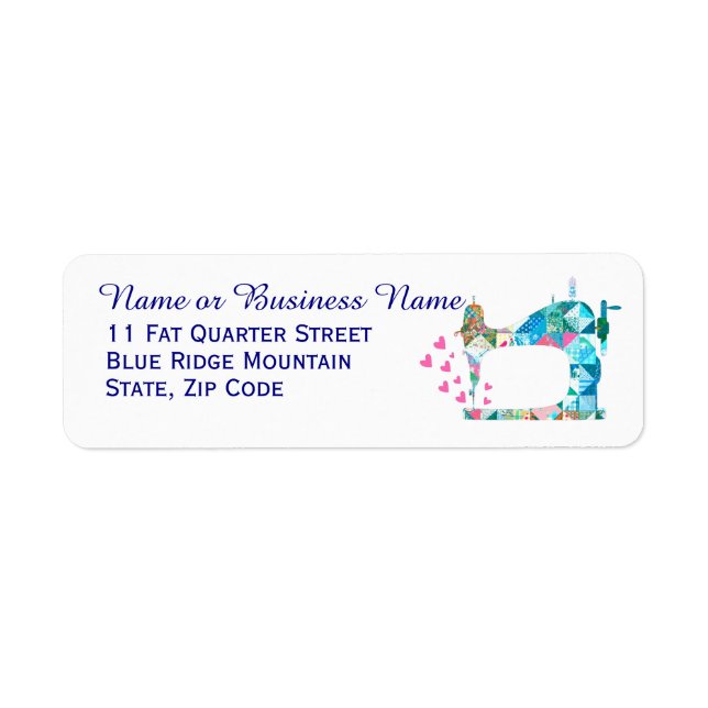 Étiquette Machine à coudre à courtepointe Patchwork (Devant)