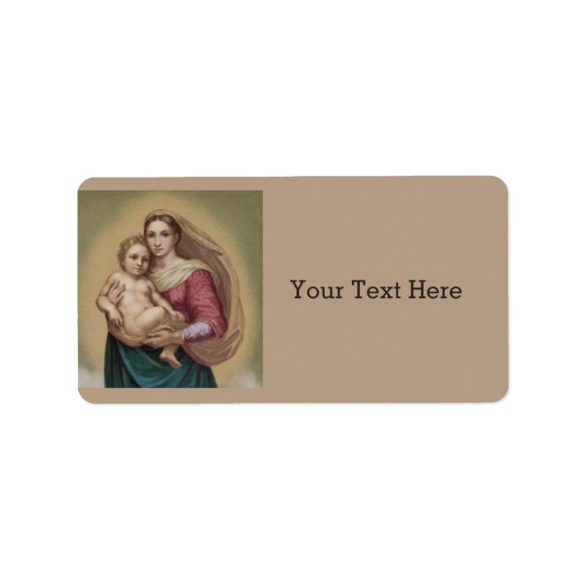 Étiquette Madonna et son enfant (Devant)
